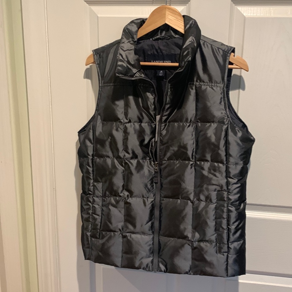 Lands End Women’s down vest. Deep Slate Shimmer